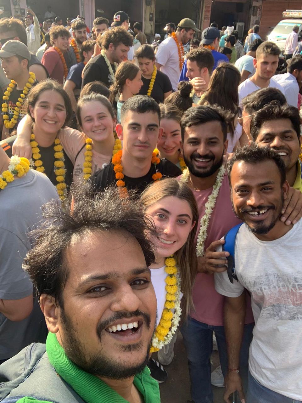 Roads Queen riders in front of Hawa Mahal, Jaipur